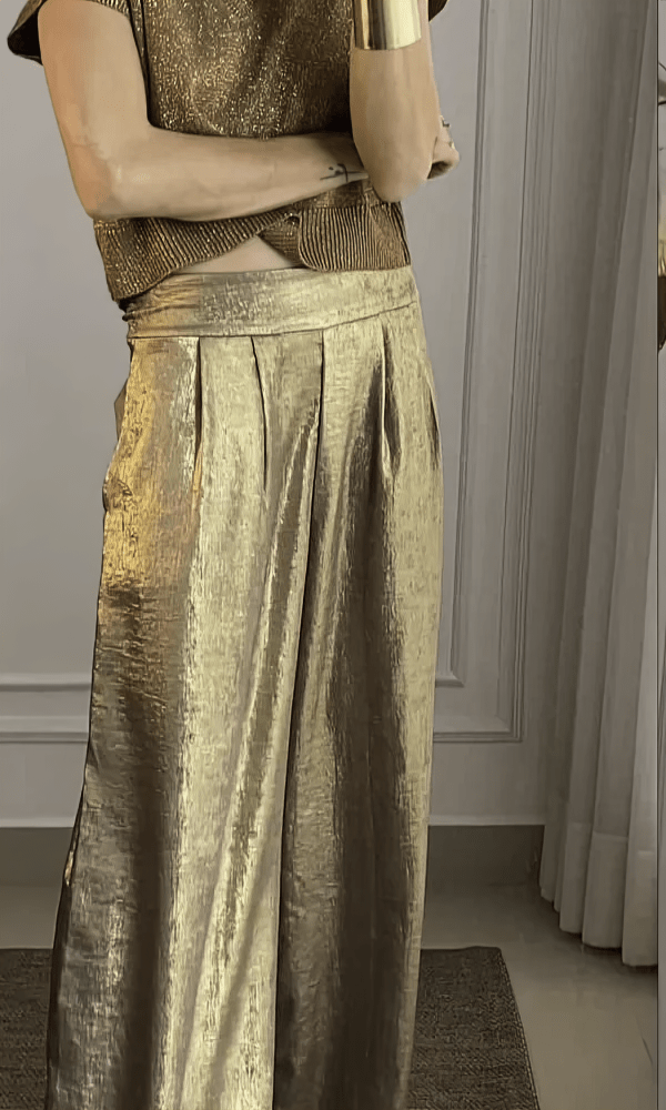 Felicia | Elegantes Metallic Set für Damen Casual
