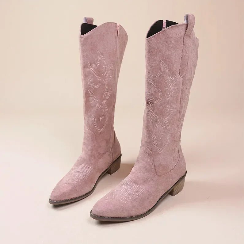 Georgia | Elegante Cowboystiefel Damen knielang aus Leder