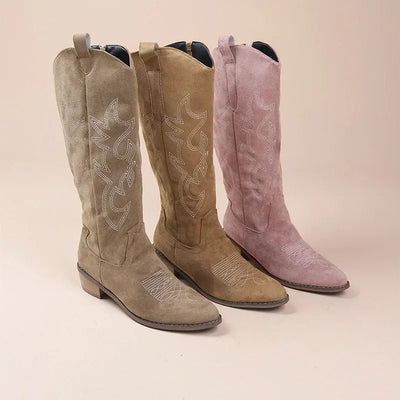 Georgia | Elegante Cowboystiefel Damen knielang aus Leder