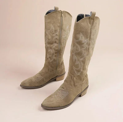 Georgia | Elegante Cowboystiefel Damen knielang aus Leder