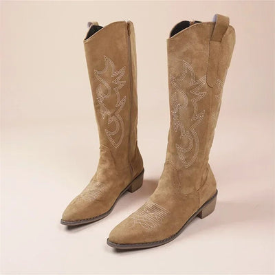 Georgia | Elegante Cowboystiefel Damen knielang aus Leder