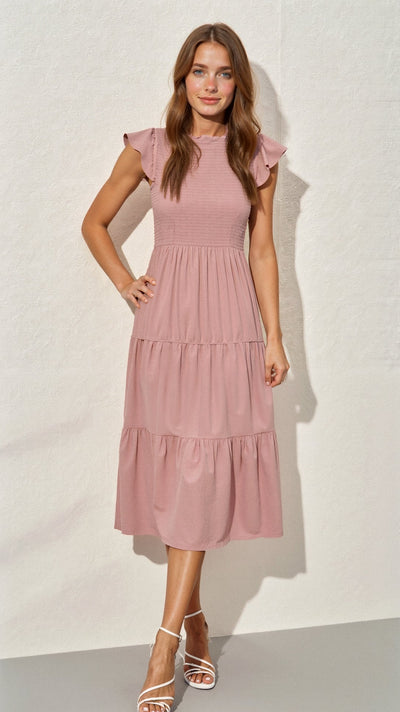 Solaria | Midikleid mit Smok-Details
