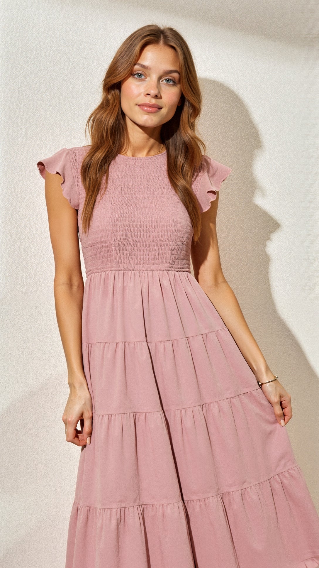 Solaria | Midikleid mit Smok-Details
