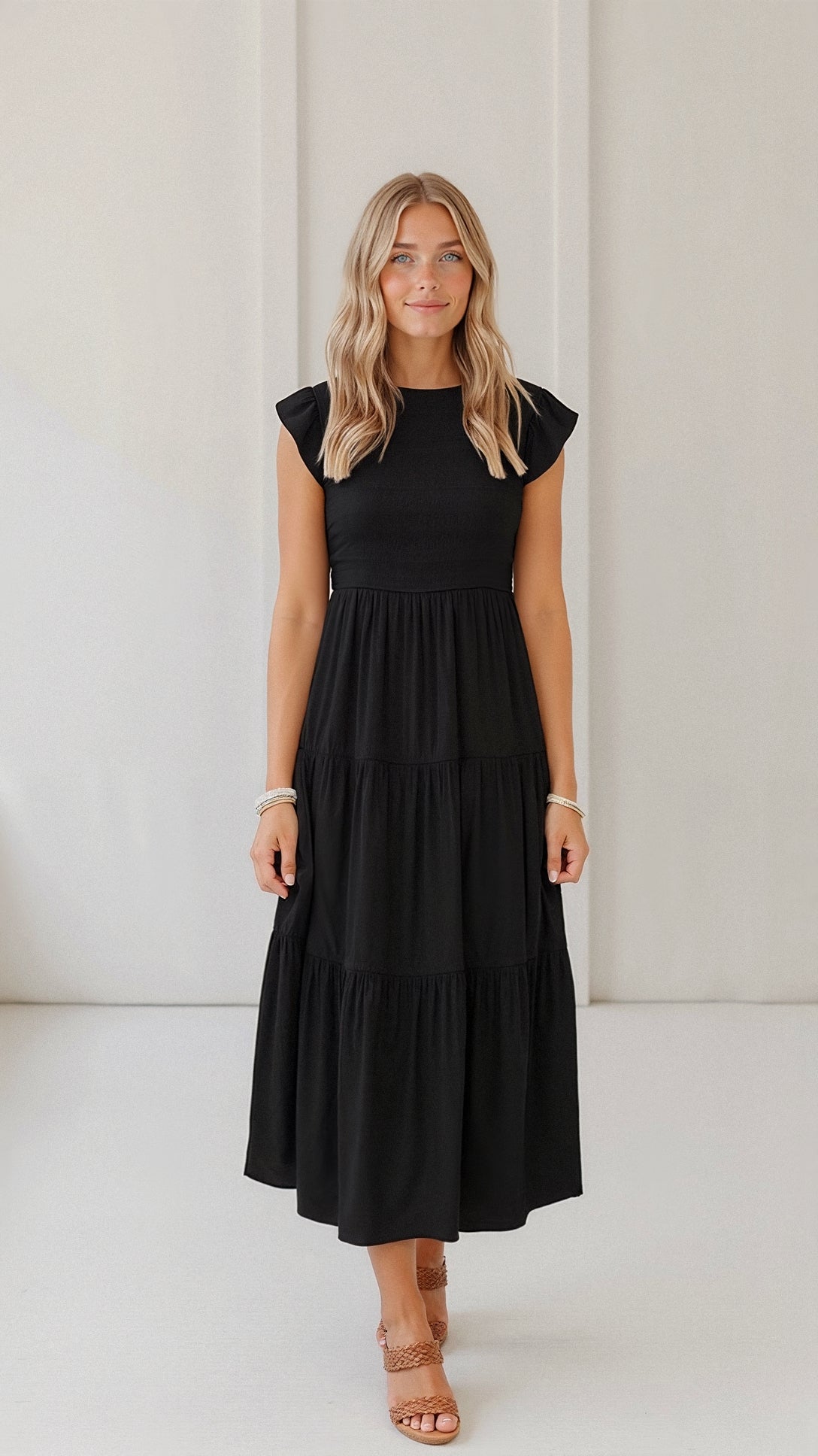 Solaria | Midikleid mit Smok-Details