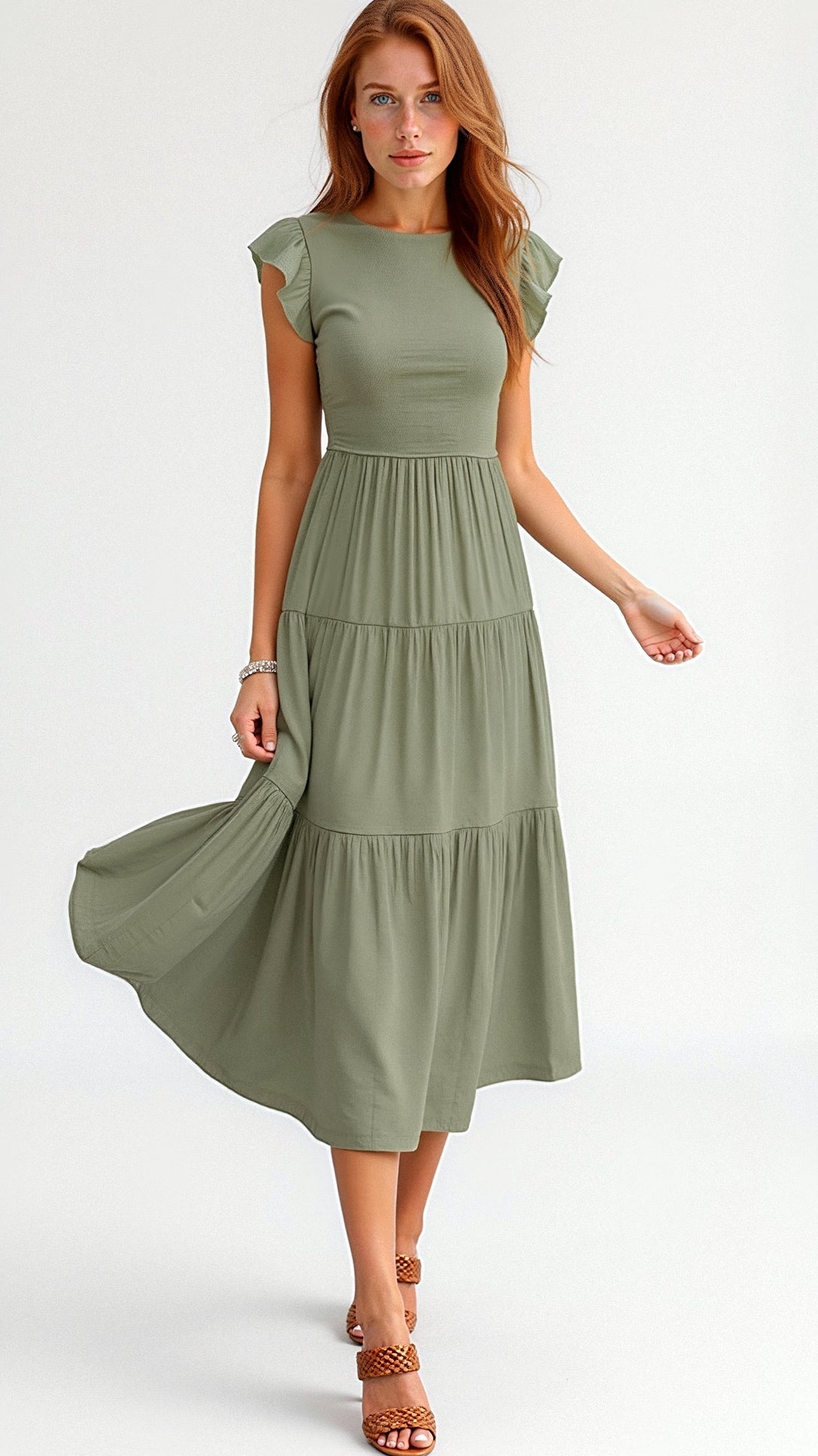 Solaria | Midikleid mit Smok-Details