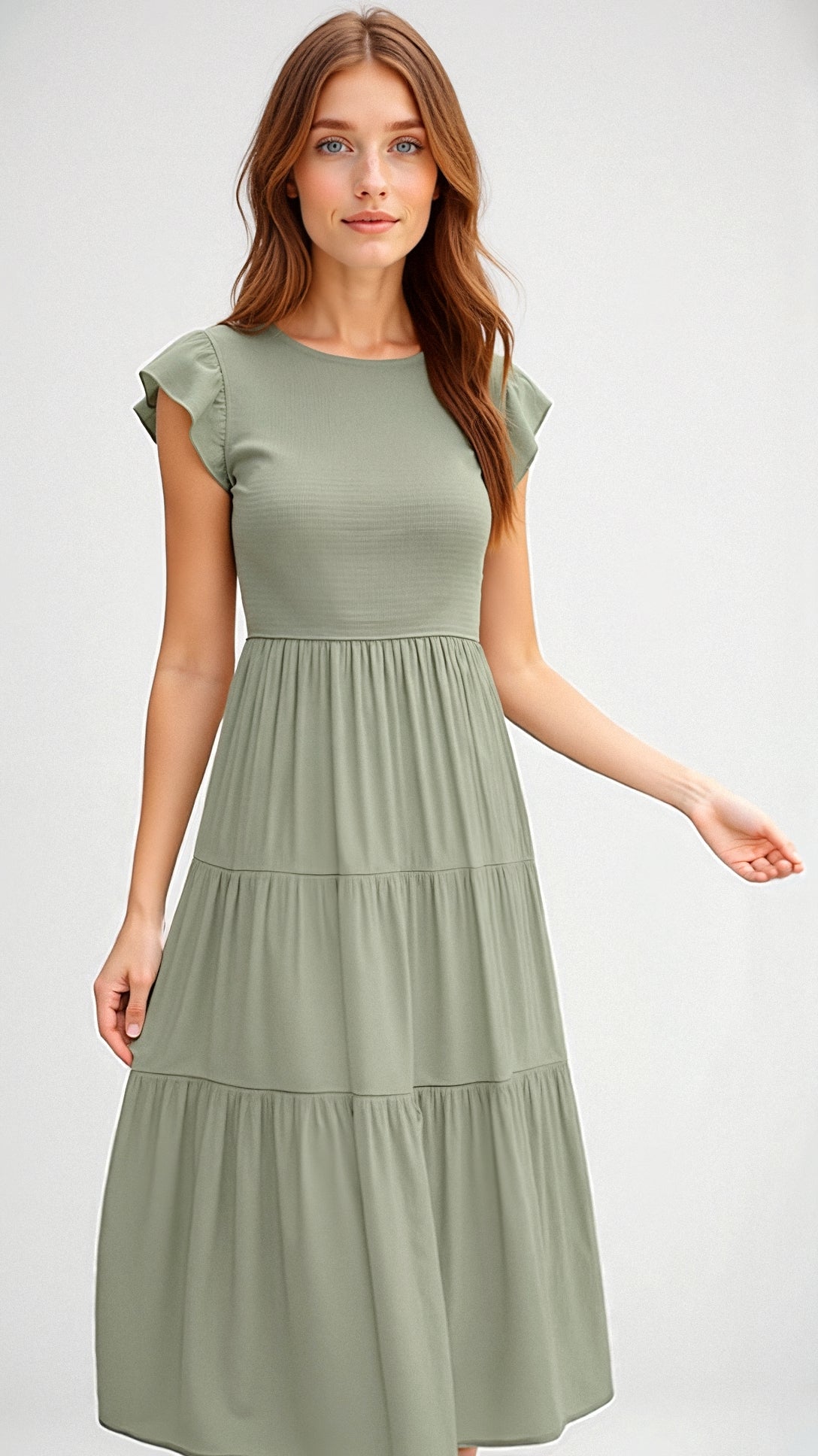 Solaria | Midikleid mit Smok-Details