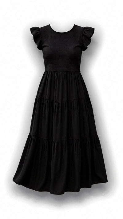 Solaria | Midikleid mit Smok-Details
