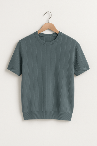 Hudson | Elegantes Strick T-Shirt für Herren kurzarm