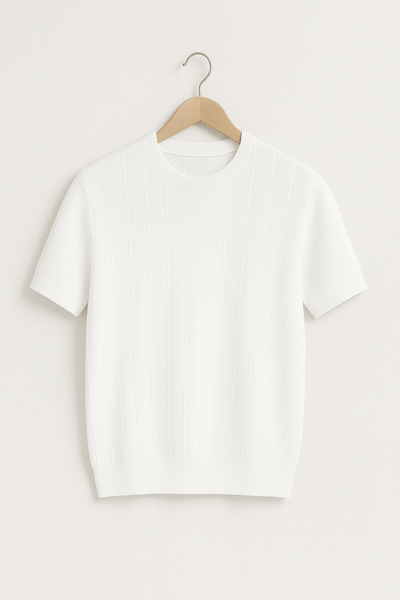 Hudson | Elegantes Strick T-Shirt für Herren kurzarm