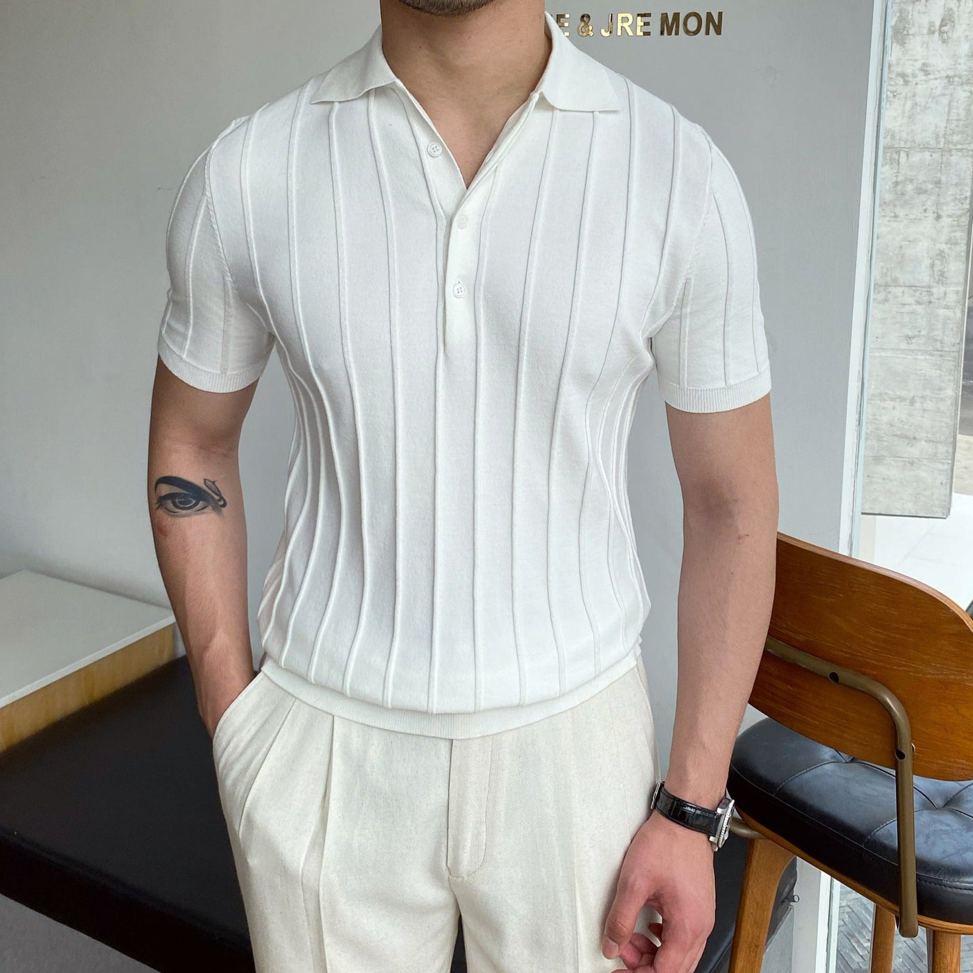 Herren Poloshirt Gestreift