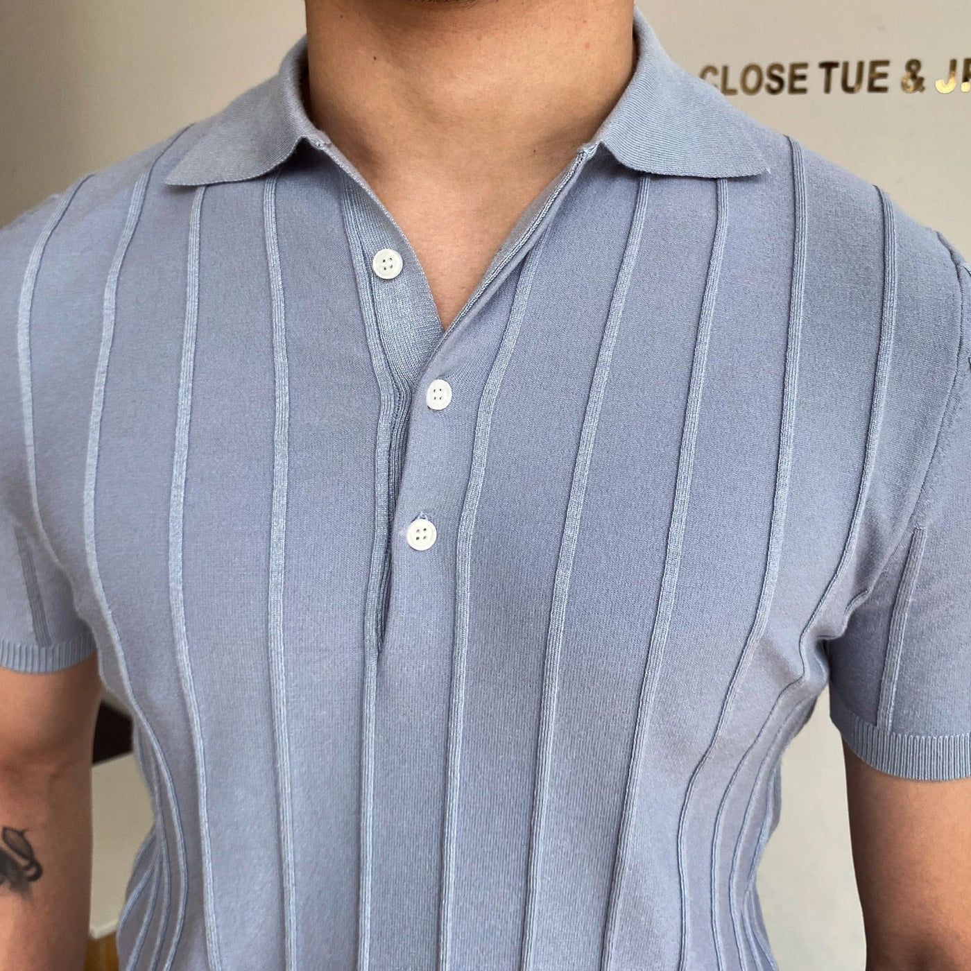 Herren Poloshirt Gestreift