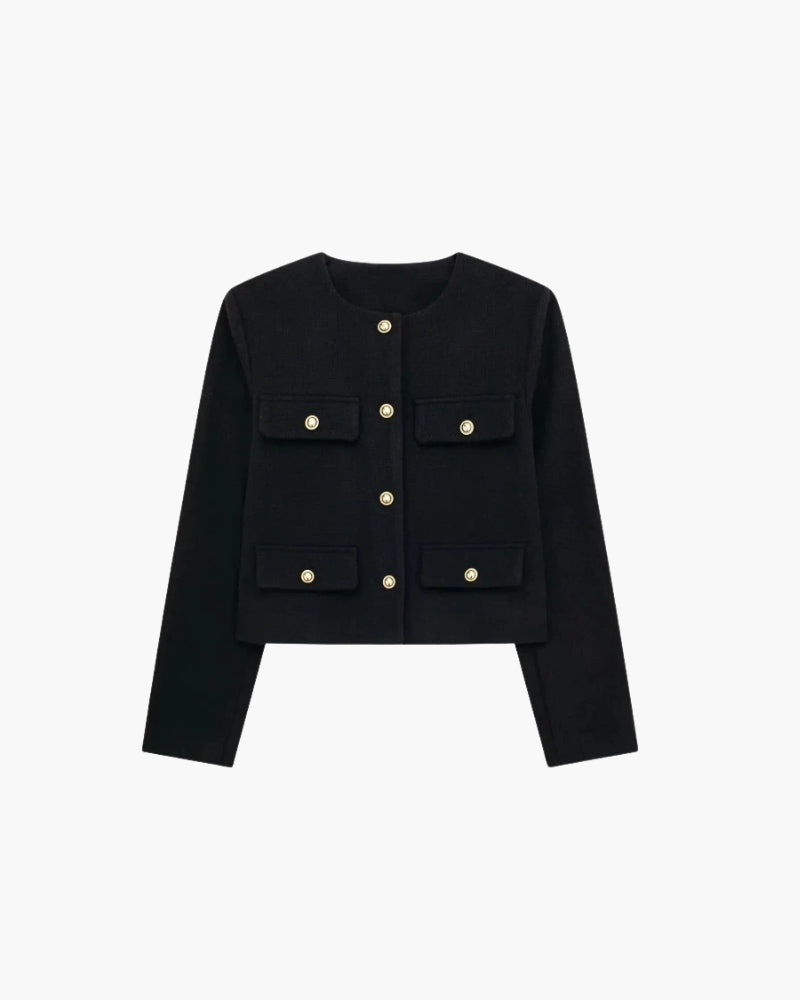 Variant image for Damen Blazer Schwarz Größe M Polyester Crop Blazer mit Strukturierter Silhouette-17