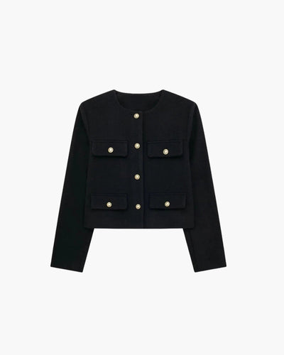 Variant image for Damen Blazer Schwarz Größe M Polyester Crop Blazer mit Strukturierter Silhouette-17