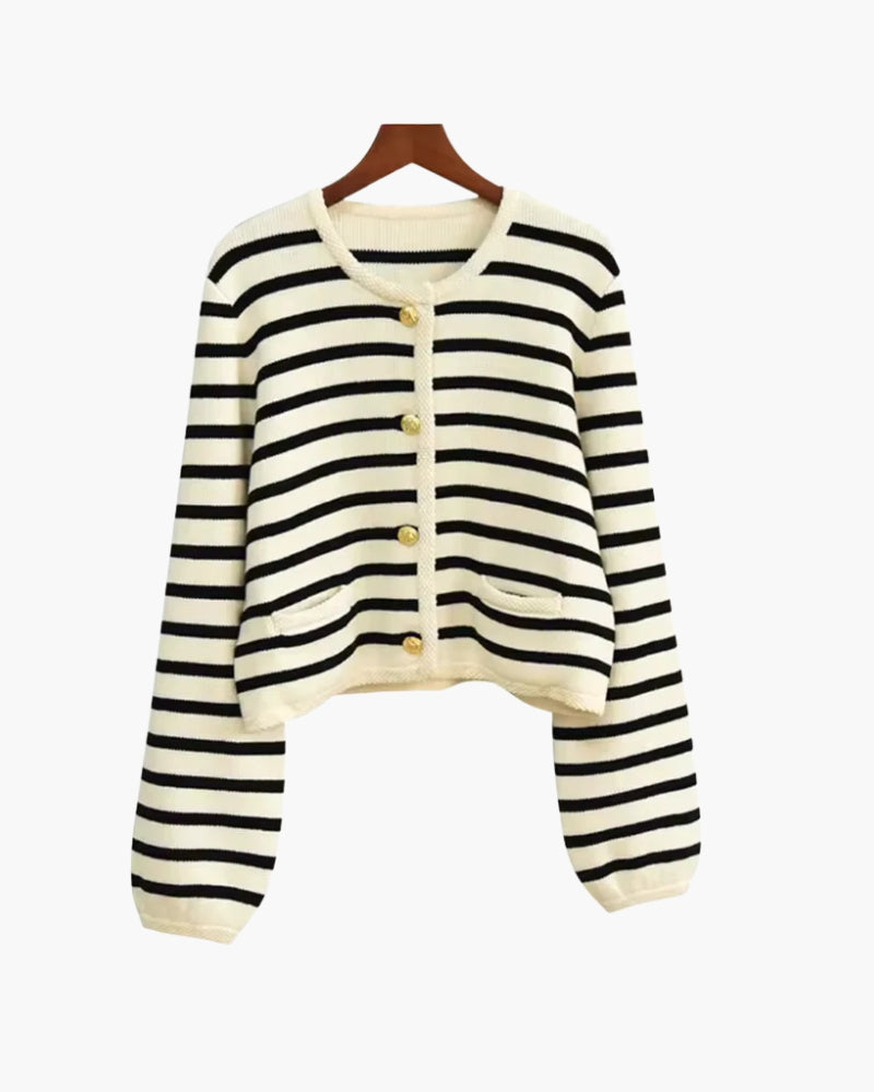 Gestreifte Strick Jacke