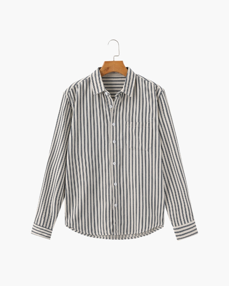 Variant image for Elegantes Herren Streifenhemd Langarm in Slim Fit – Klassisches Design aus 100% Baumwolle für formelle Anlässe-5
