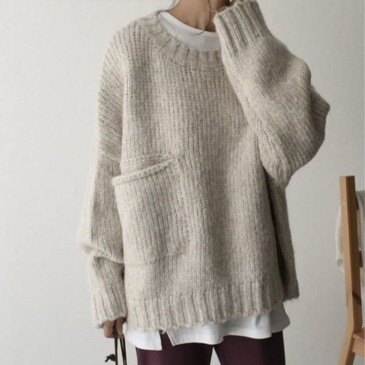 Jelena | Eleganter Strickpullover für Damen Oversize Baumwolle