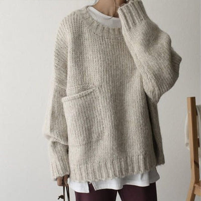 Jelena | Eleganter Strickpullover für Damen Oversize Baumwolle