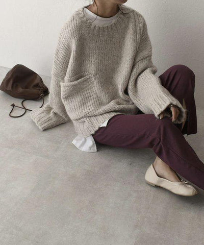 Jelena | Eleganter Strickpullover für Damen Oversize Baumwolle
