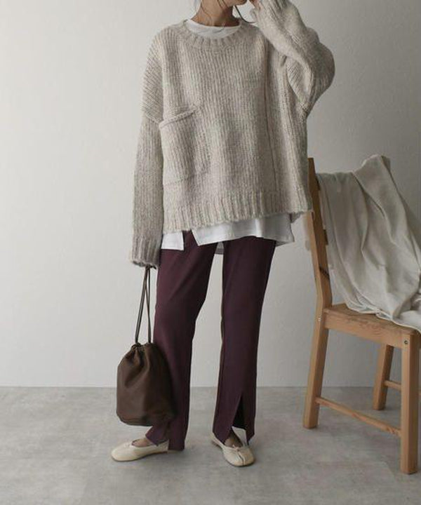 Jelena | Eleganter Strickpullover für Damen Oversize Baumwolle