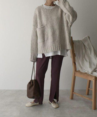 Jelena | Eleganter Strickpullover für Damen Oversize Baumwolle