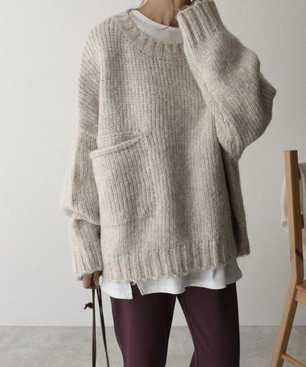 Jelena | Eleganter Strickpullover für Damen Oversize Baumwolle