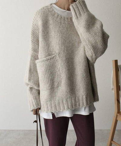 Jelena | Eleganter Strickpullover für Damen Oversize Baumwolle