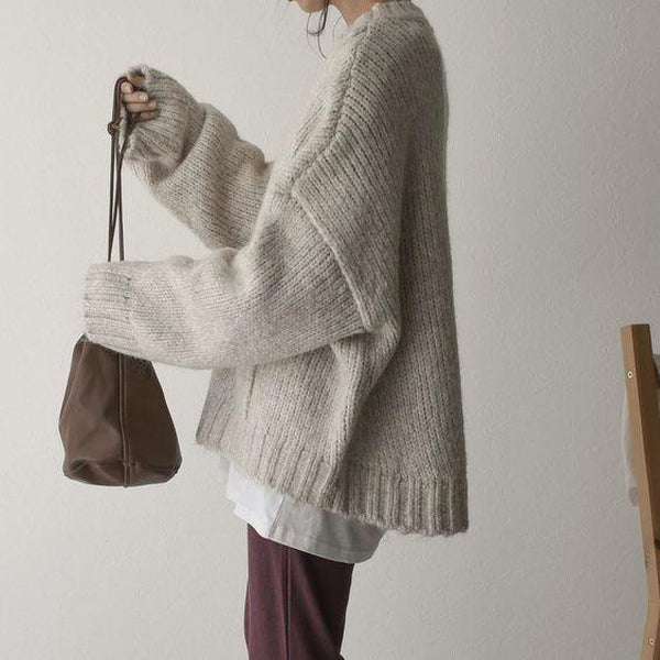 Jelena | Eleganter Strickpullover für Damen Oversize Baumwolle