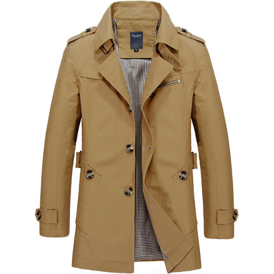 Jens | Eleganter Trenchcoat für Herren Beige lang 2