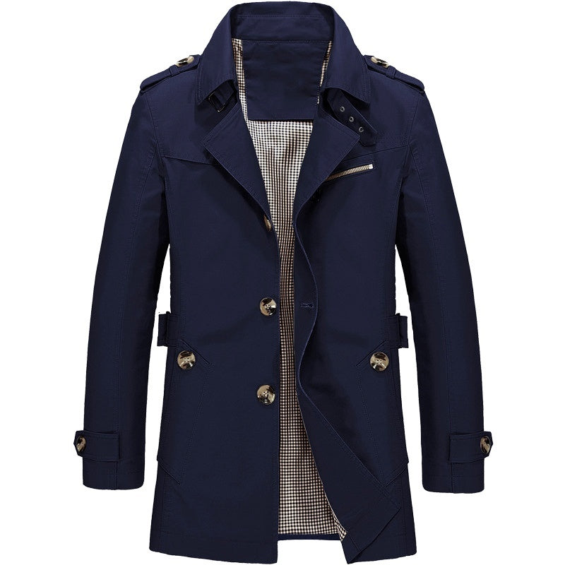 Jens | Eleganter Trenchcoat für Herren Beige lang 3