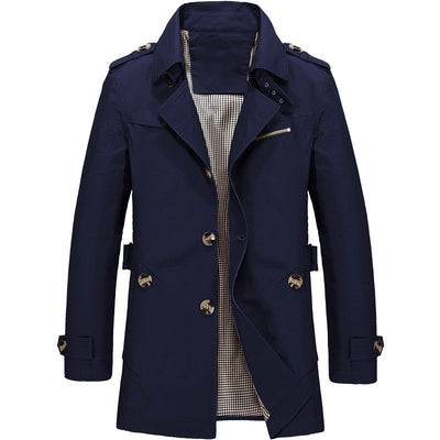Jens | Eleganter Trenchcoat für Herren Beige lang 3