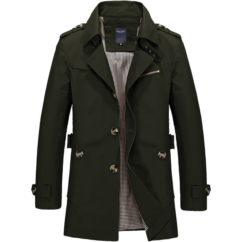 Jens | Eleganter Trenchcoat für Herren Beige lang 4