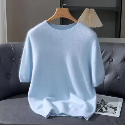San Torin - Herren T-Shirt aus 100 % Kaschmir – Kurzarm mit Rundhalsausschnitt & lockerem Schnitt