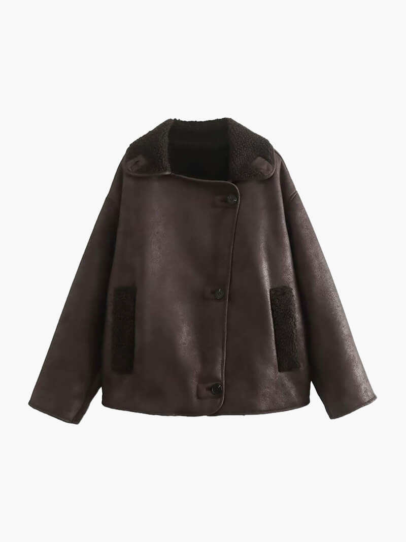 Laila | Elegante Kunstlederjacke für Damen langarm