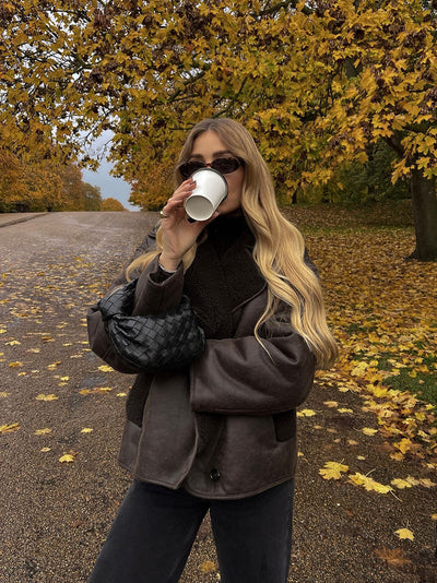 Laila | Elegante Kunstlederjacke für Damen langarm