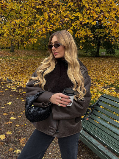 Laila | Elegante Kunstlederjacke für Damen langarm