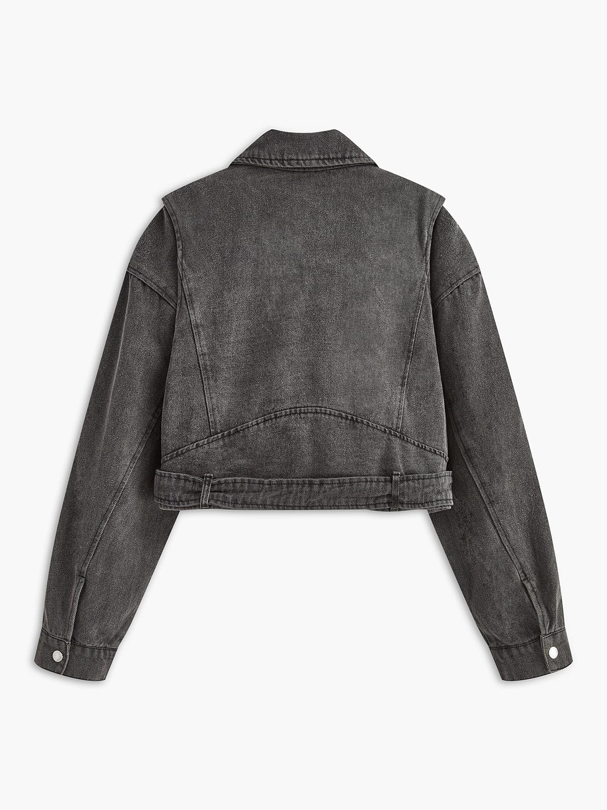 Lara | Coole Cropped Bikerjacke für Damen Denim 1