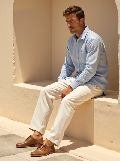 Leon | Elegante Leinenhose für Herren mit Gummizug Sommer