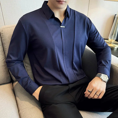 Leon | Elegantes Langarm Poloshirt für Herren Slim Fit