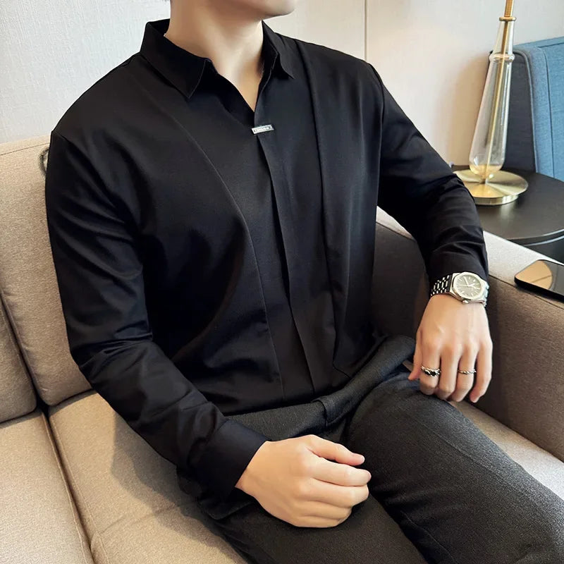 Leon | Elegantes Langarm Poloshirt für Herren Slim Fit