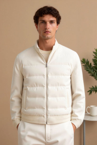 Luca | Moderne Steppjacke für Herren Cremeweiß Regular Fit 1