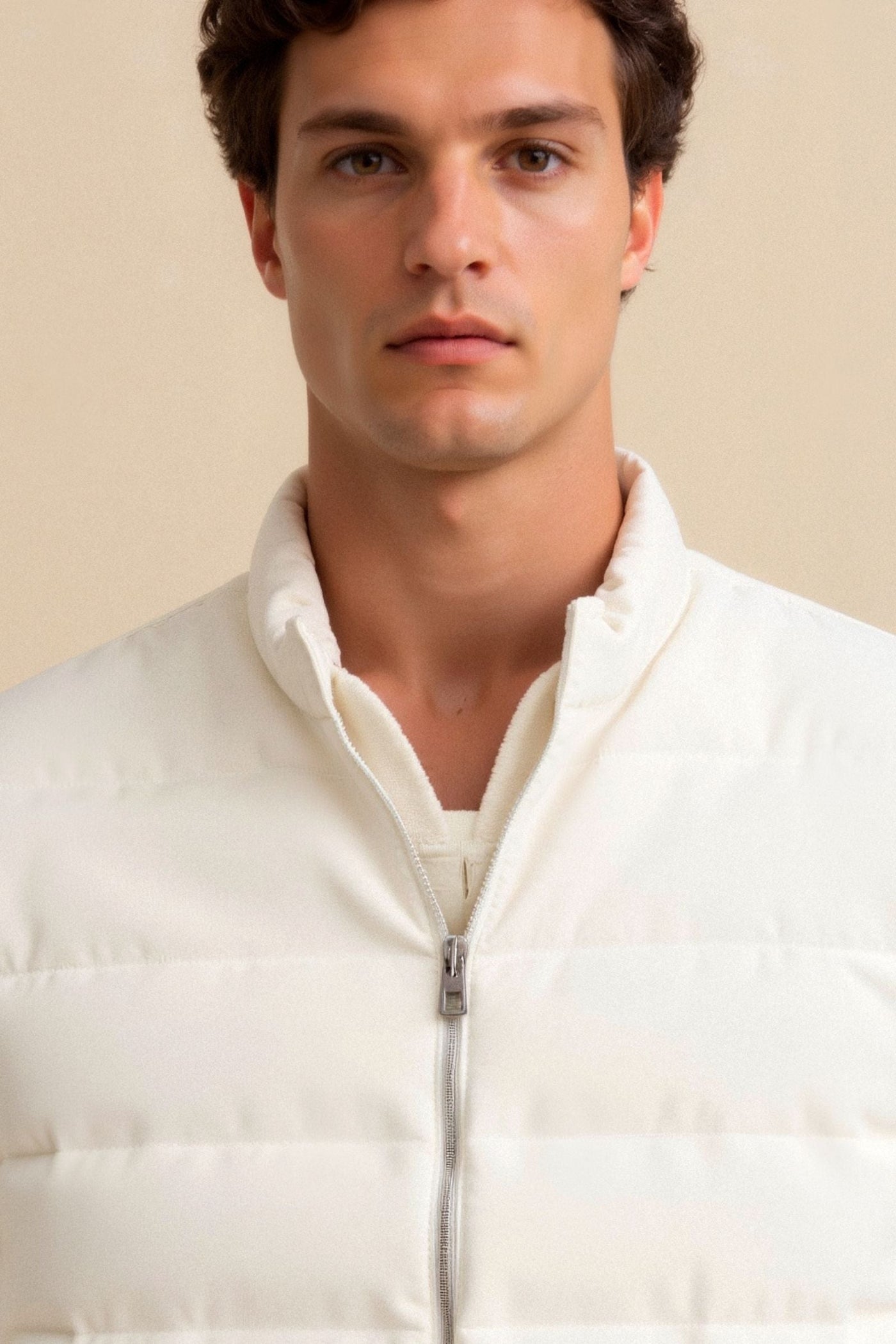 Luca | Moderne Steppjacke für Herren Cremeweiß Regular Fit 3