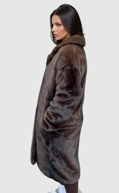 Lucy | Stilvolle Kunstfell-Jacke für Damen lang 1
