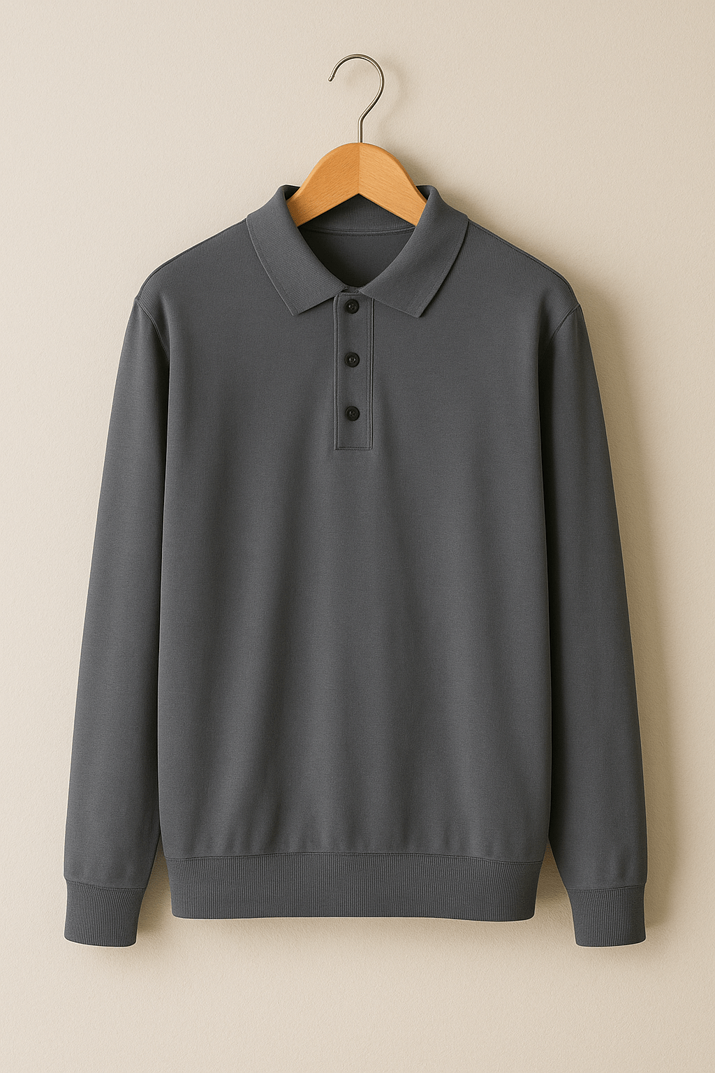 Luke | Elegantes Langarm Poloshirt für Herren Strick