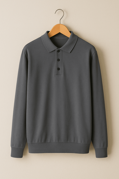 Luke | Elegantes Langarm Poloshirt für Herren Strick