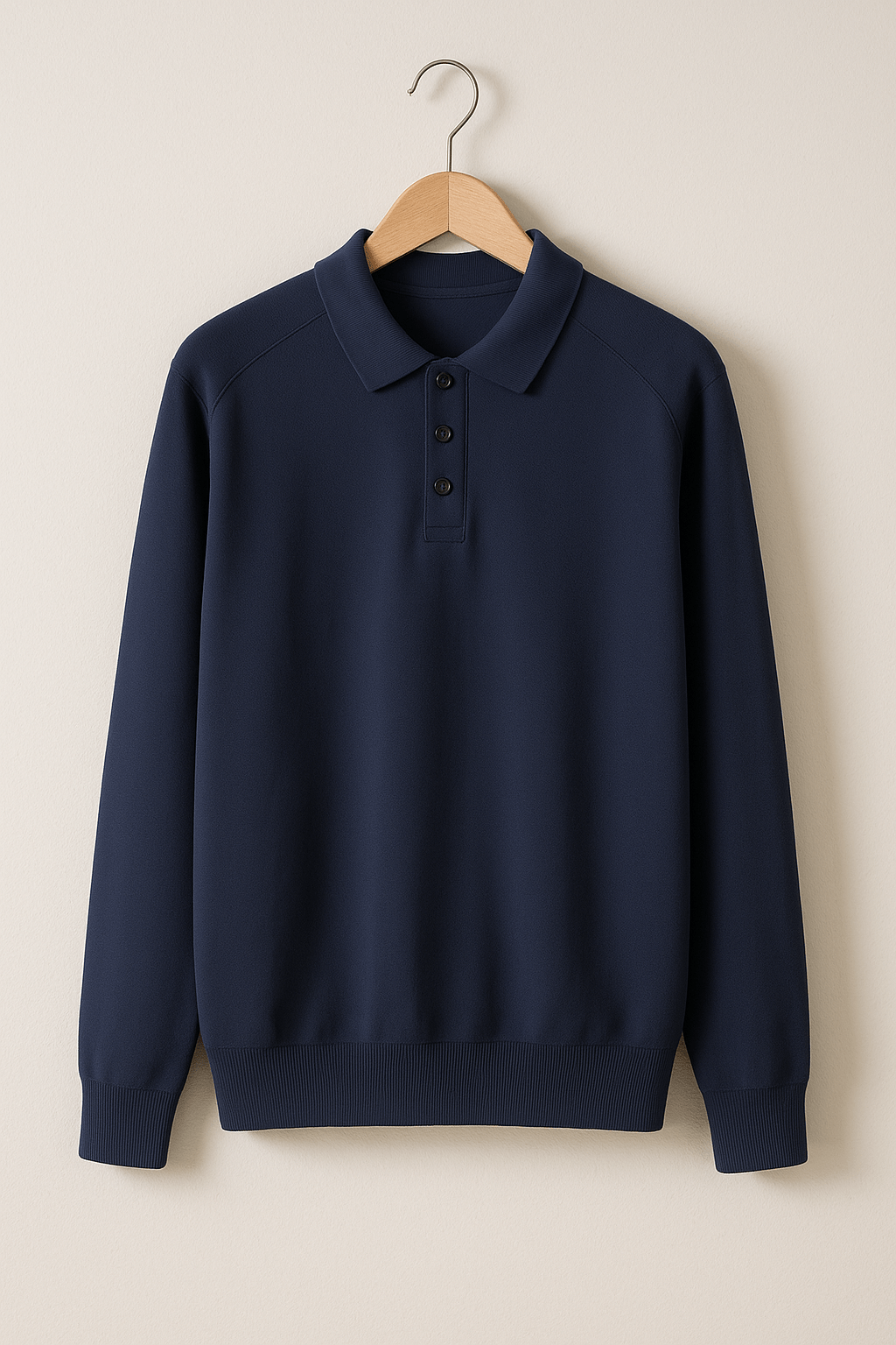 Luke | Elegantes Langarm Poloshirt für Herren Strick