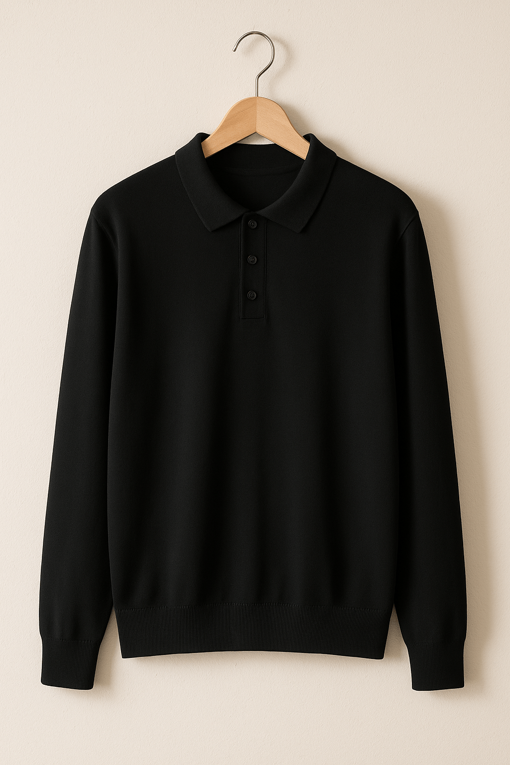 Luke | Elegantes Langarm Poloshirt für Herren Strick