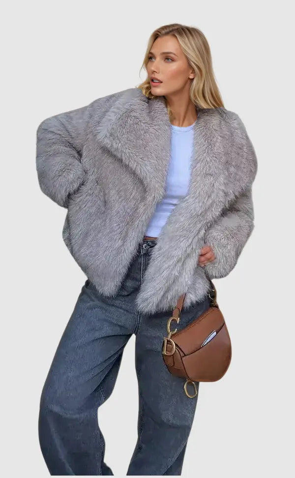 Macy | Flauschige Kunstfell-Jacke für Damen elegant 2