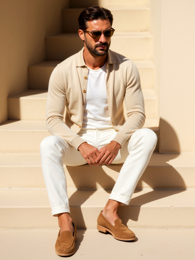 Matteo | Eleganter Cardigan für Herren aus Baumwolle leicht