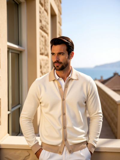 Matteo | Eleganter Cardigan für Herren aus Baumwolle leicht