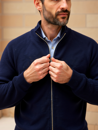 Matteo | Eleganter Herren Cardigan aus Merinowolle langarm